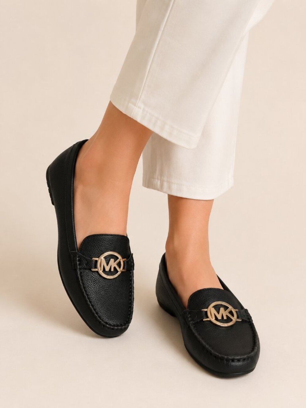 Michael Kors Fulton Driver Black MK Logo Loafers Flats Women’s 10M NEW with Box